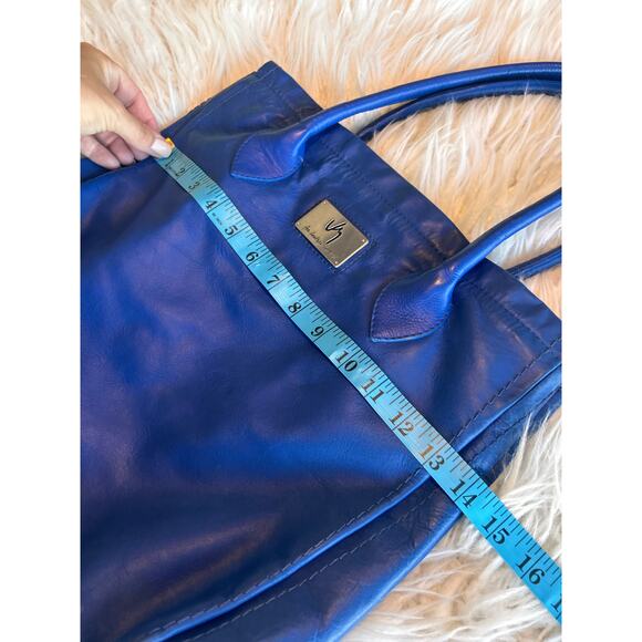 Velez Artisan Women's Leather Shoulder Tote Bag Travel Casual Everyday Blue - Picture 12 of 15